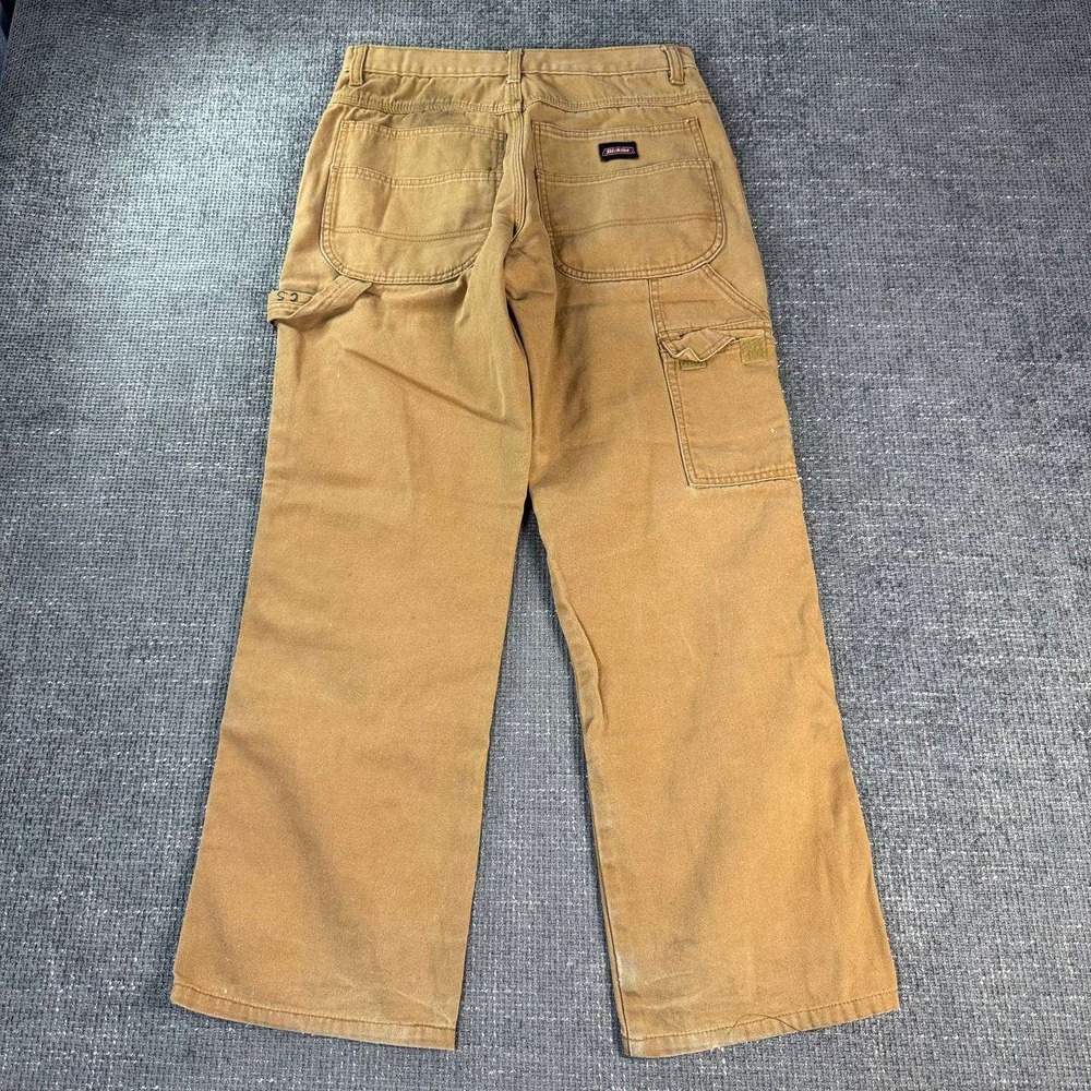 Dickies Double Knee Carpenter Pants Mens 30x29 Brown Duck Canvas Distressed